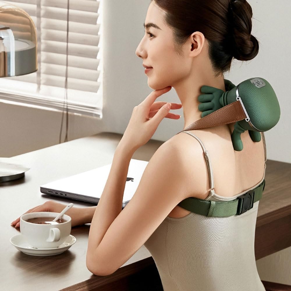 Bionic Heated Massager, Wireless Portable Shiatsu Neck and Back Massager